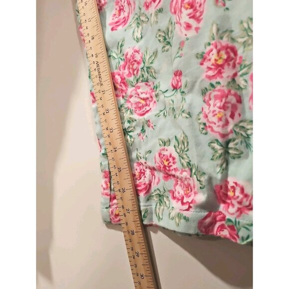 Lanz of Salzburg Flannel Pajamas 2 Piece Mint Green Pink Roses NWT 1X Floral - Picture 15 of 16
